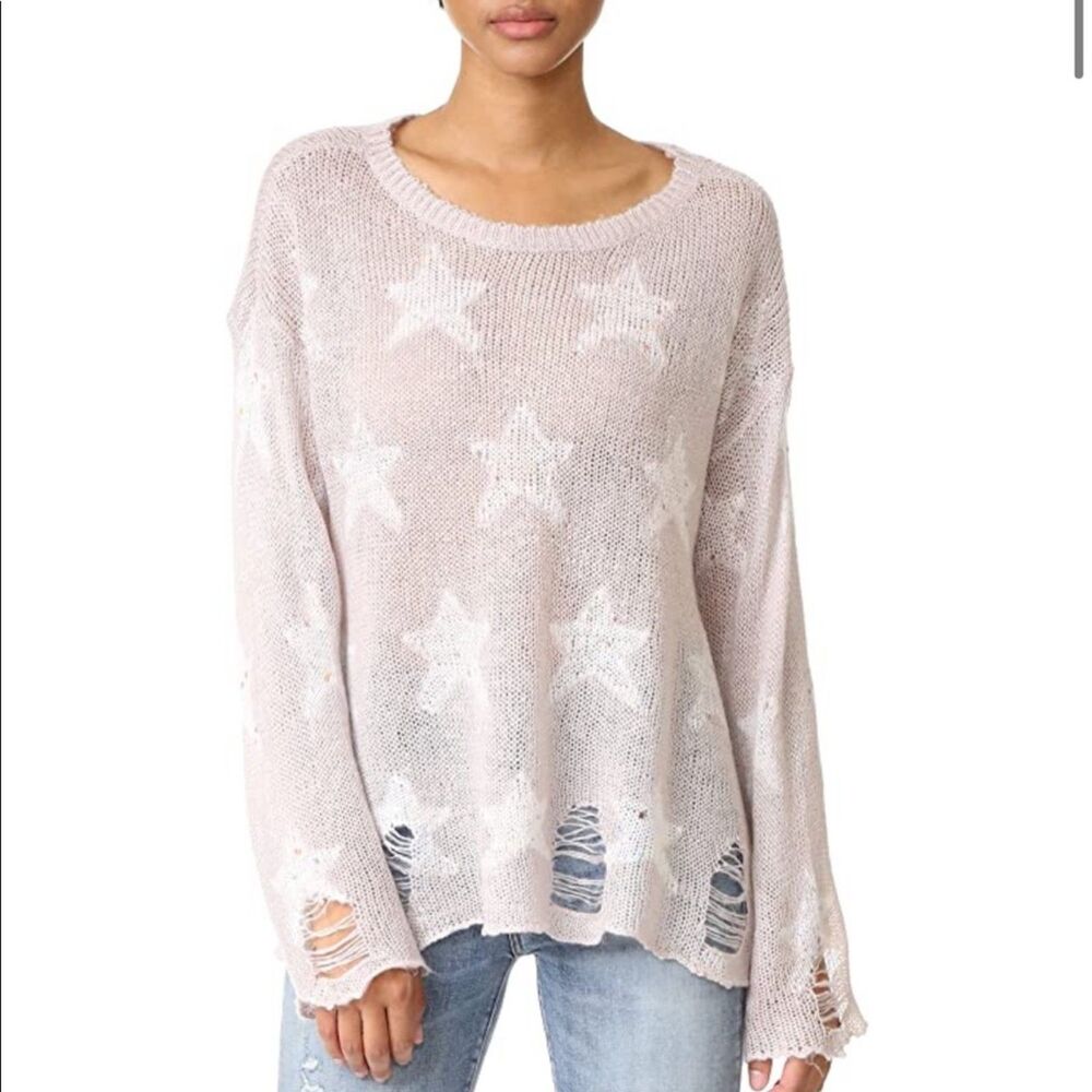 Wildfox White Label Seeing Stars Lennon Sweater Women's M Purple Wool Blend